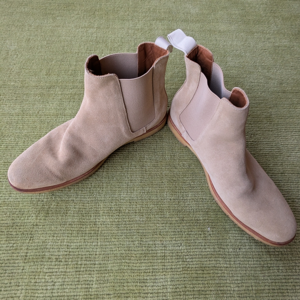 Common Projects Tan Suede Chelsea Boots